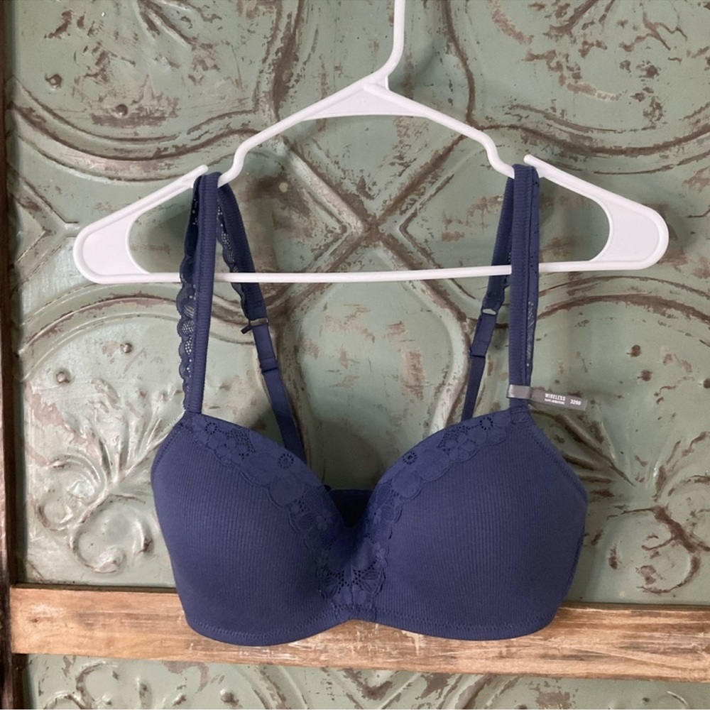 NWT Aerie Wireless Bra In Navy